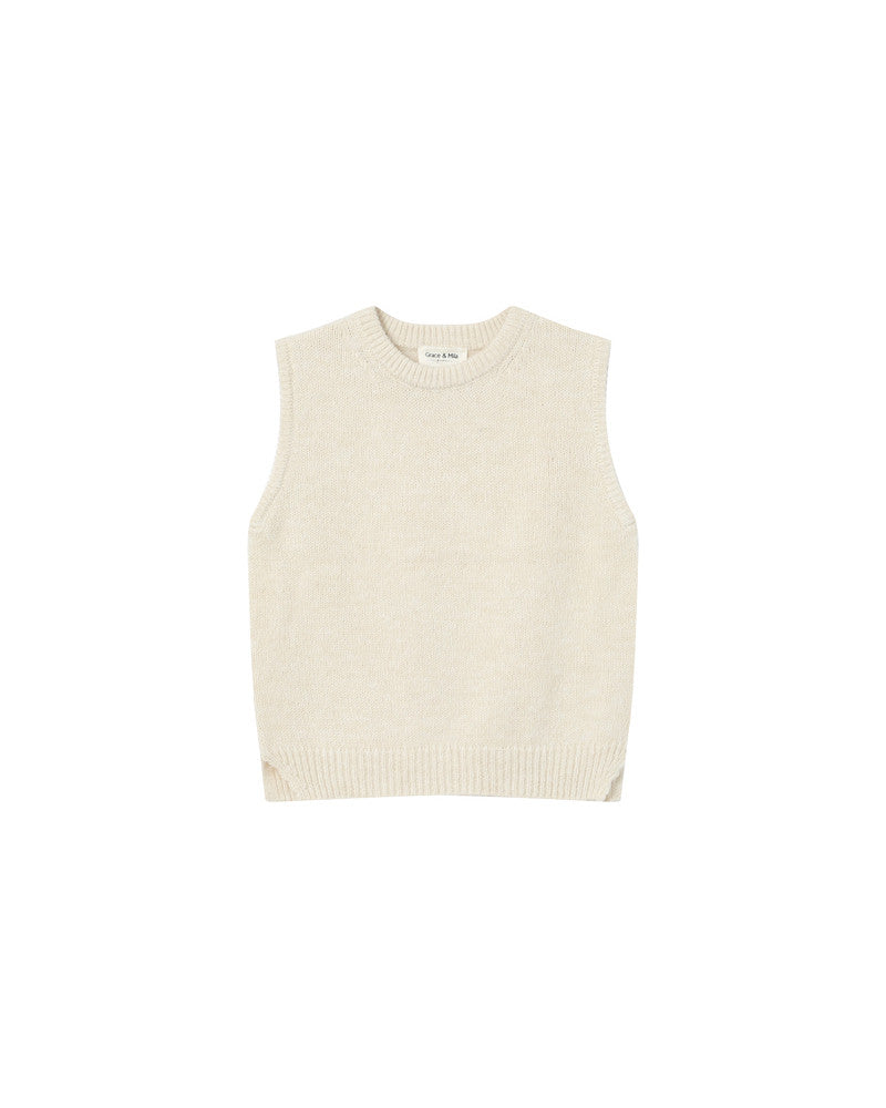 Grace & Mila Say ecru sleeveless sweater