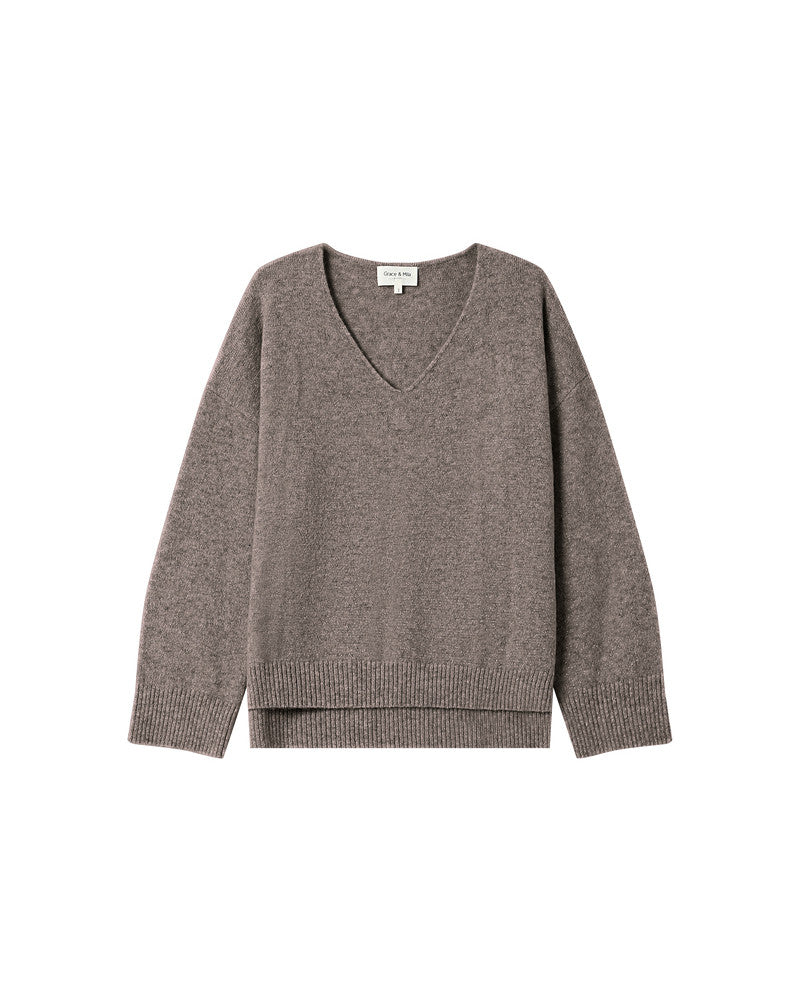 Grace & Mila Salvador Taupe 3/4 sleeve jumper