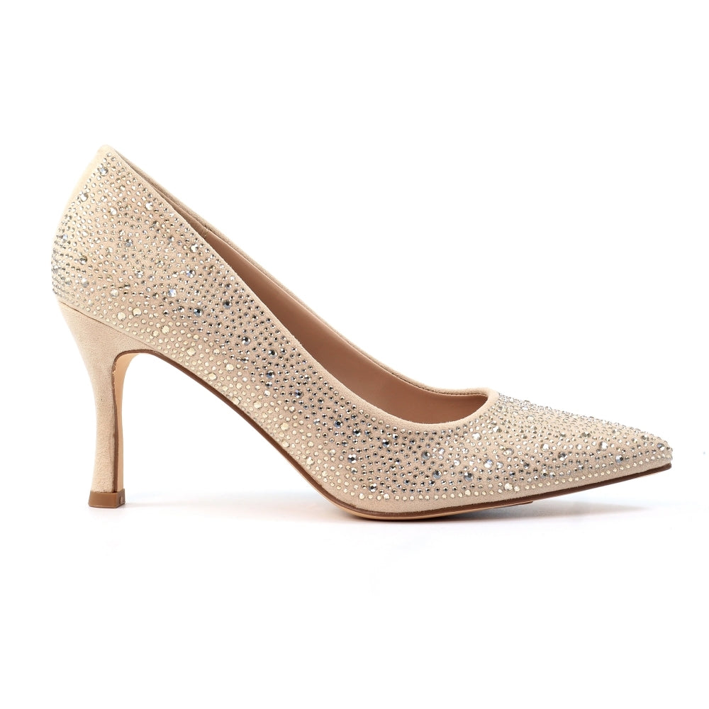 Lunar Renata beige court shoes