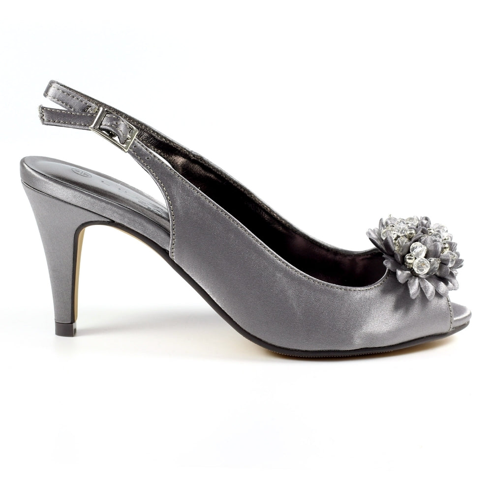 Lunar Sabrina corsage sling-back Dark grey