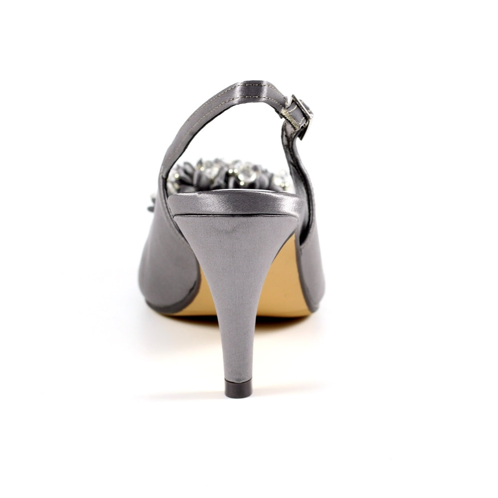 Lunar Sabrina corsage sling-back Dark grey