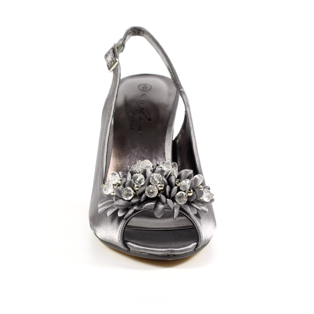 Lunar Sabrina corsage sling-back Dark grey
