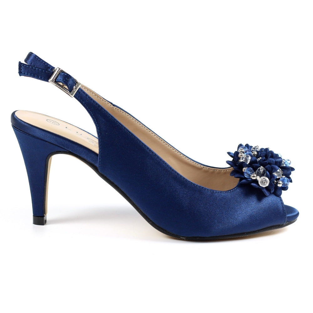 Lunar Sabrina corsage sling-back navy