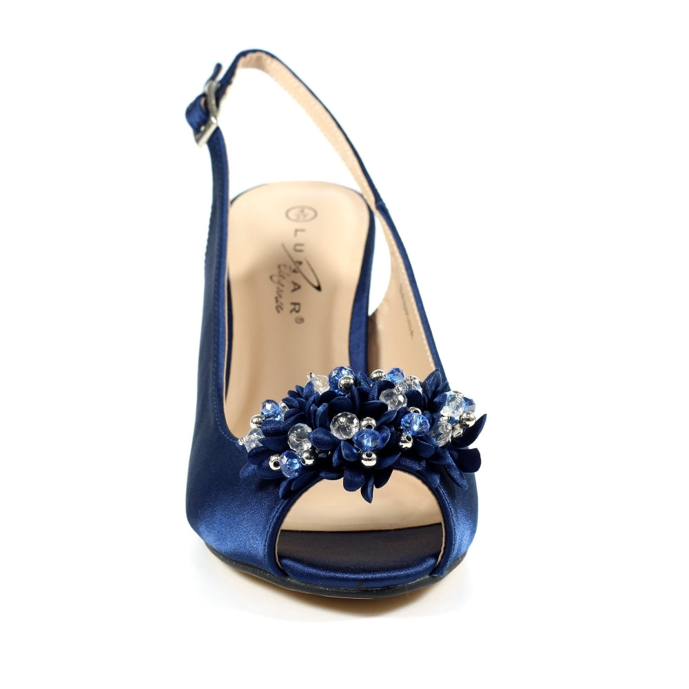 Lunar Sabrina corsage sling-back navy