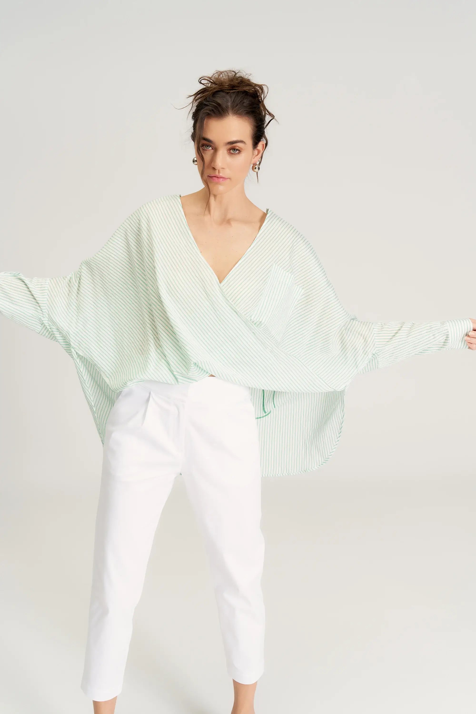BIZE Striped Oversize Shirt