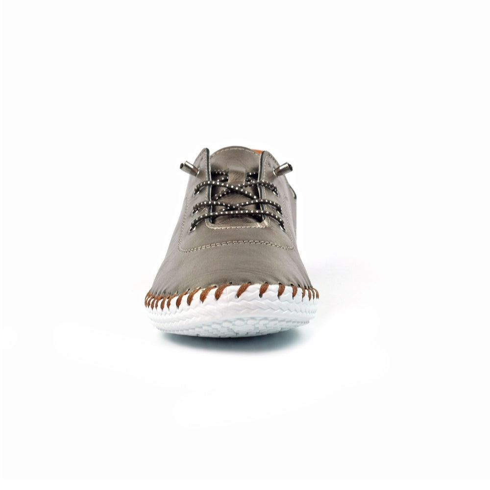 ST IVES LEATHER PLIMSOLE DARK GOLD