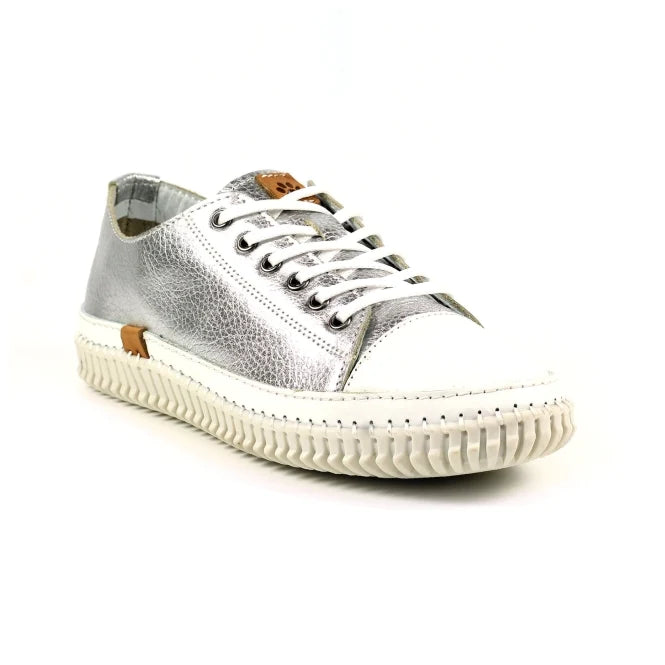 Lazy Dogz Silver Scarlet Lea Lace Up Shoes