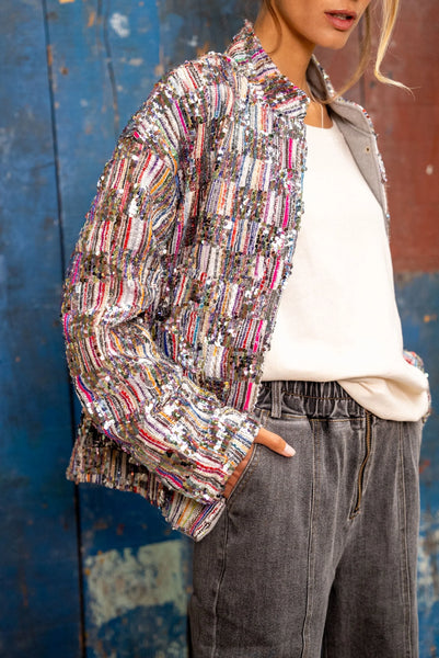 Gold and Silver Candice Sequin Jacket