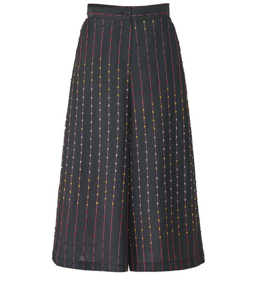 BIZE Embroidered Stripe Culottes