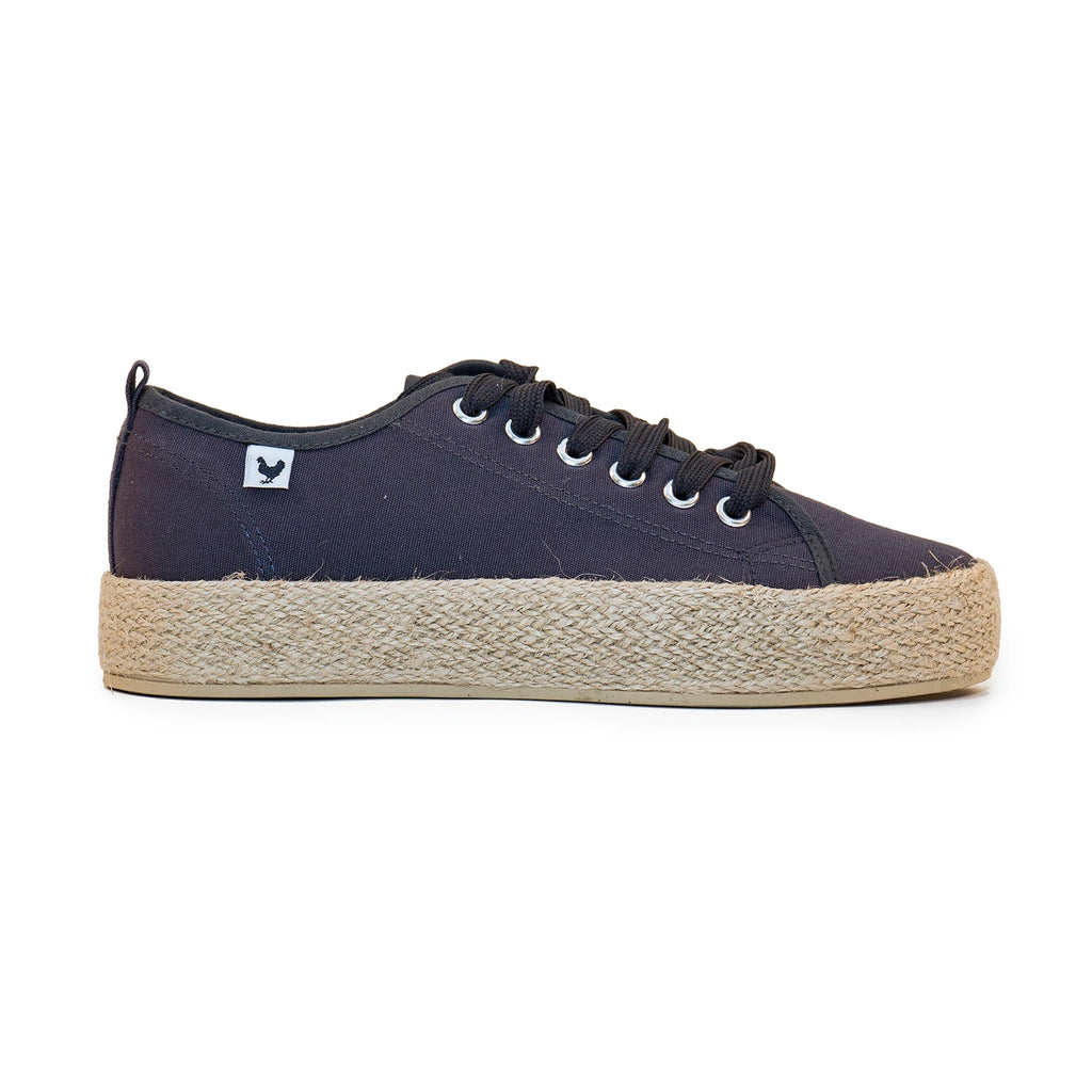 ADA WOMEN'S NAVY CANVAS LACE-UP ESPADRILLES