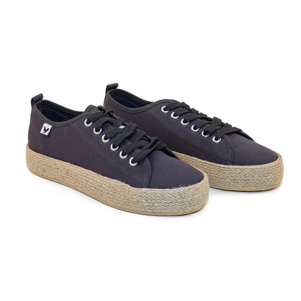 ADA WOMEN'S NAVY CANVAS LACE-UP ESPADRILLES