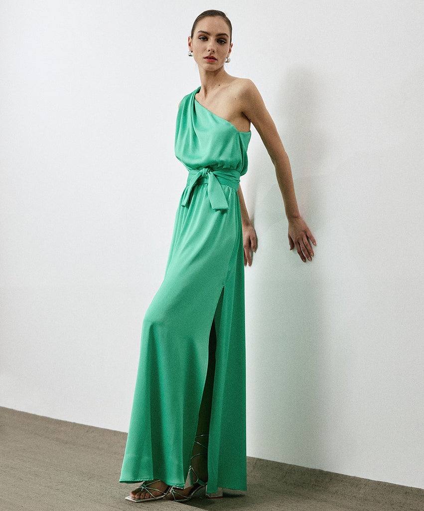 Access Fashion 3352 one shoulder maxi Blue