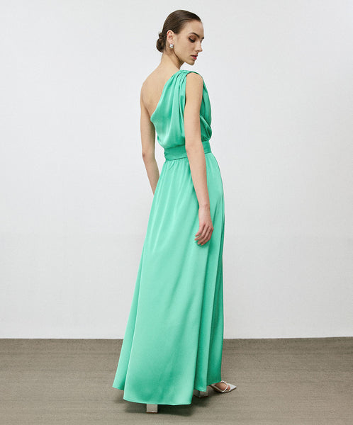 Access Fashion 3352 one shoulder maxi Blue