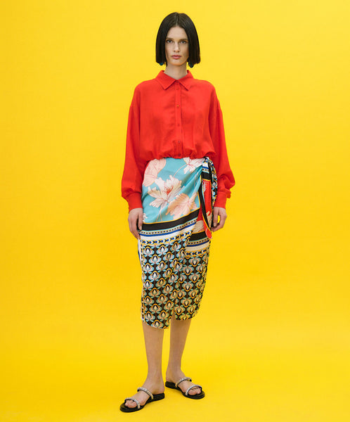 Access Fashion 6002 Cross Over Printed skirt