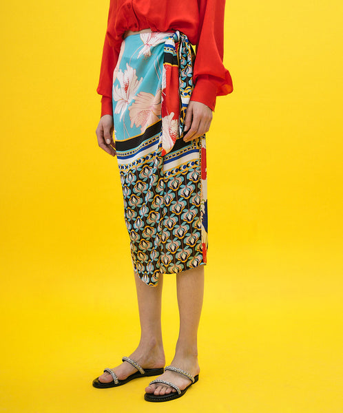 Access Fashion 6002 Cross Over Printed skirt