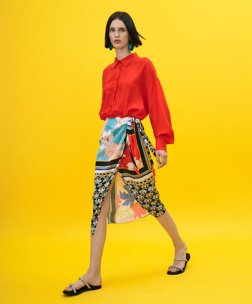 Access Fashion 6002 Cross Over Printed skirt