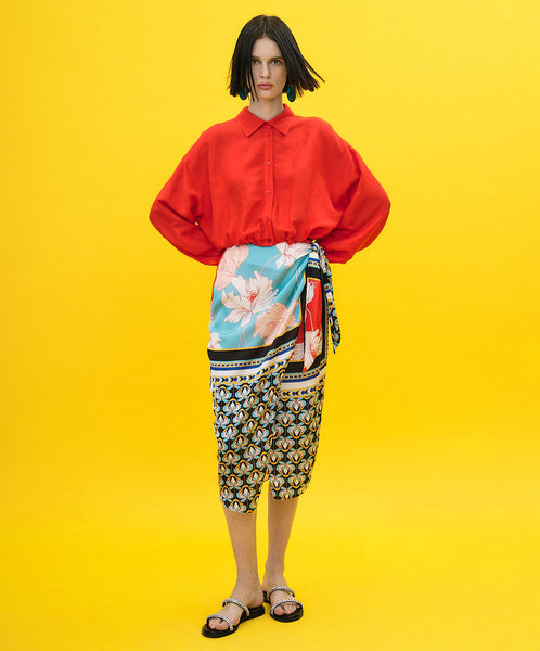 Access Fashion 6002 Cross Over Printed skirt