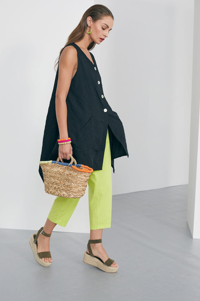NAYA NAS23191 Saks blue Cotton slim trouser