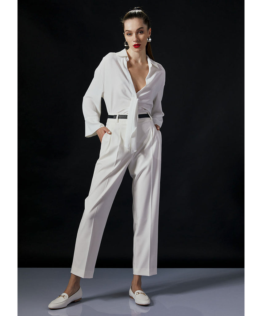 Access blouse with front pleats 2128-344
