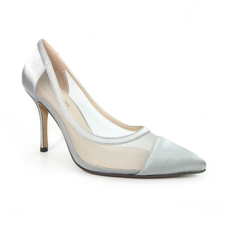Ideal prom ankle strap prom shoe  silver