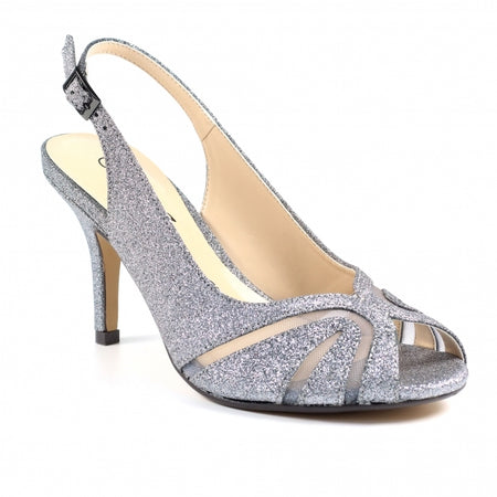 Ideal prom ankle strap prom shoe  silver