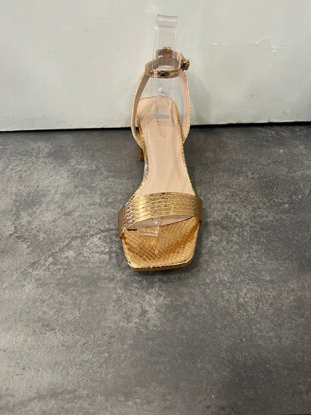 Ideal prom ankle strap prom shoe rose gold