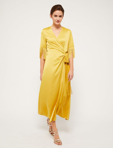 Pennyblack Neon tassel sleeve dress Mustard