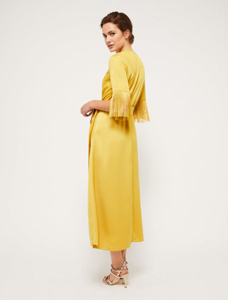 Pennyblack Neon tassel sleeve dress Mustard