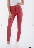 Freddy High Rise Red Faux Leather