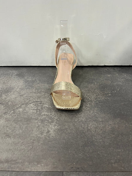 Ideal prom ankle strap prom shoe gold