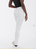 Freddy White faux Leather mid Rise