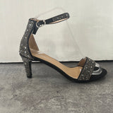 Diamanté ankle strap prom shoe  black