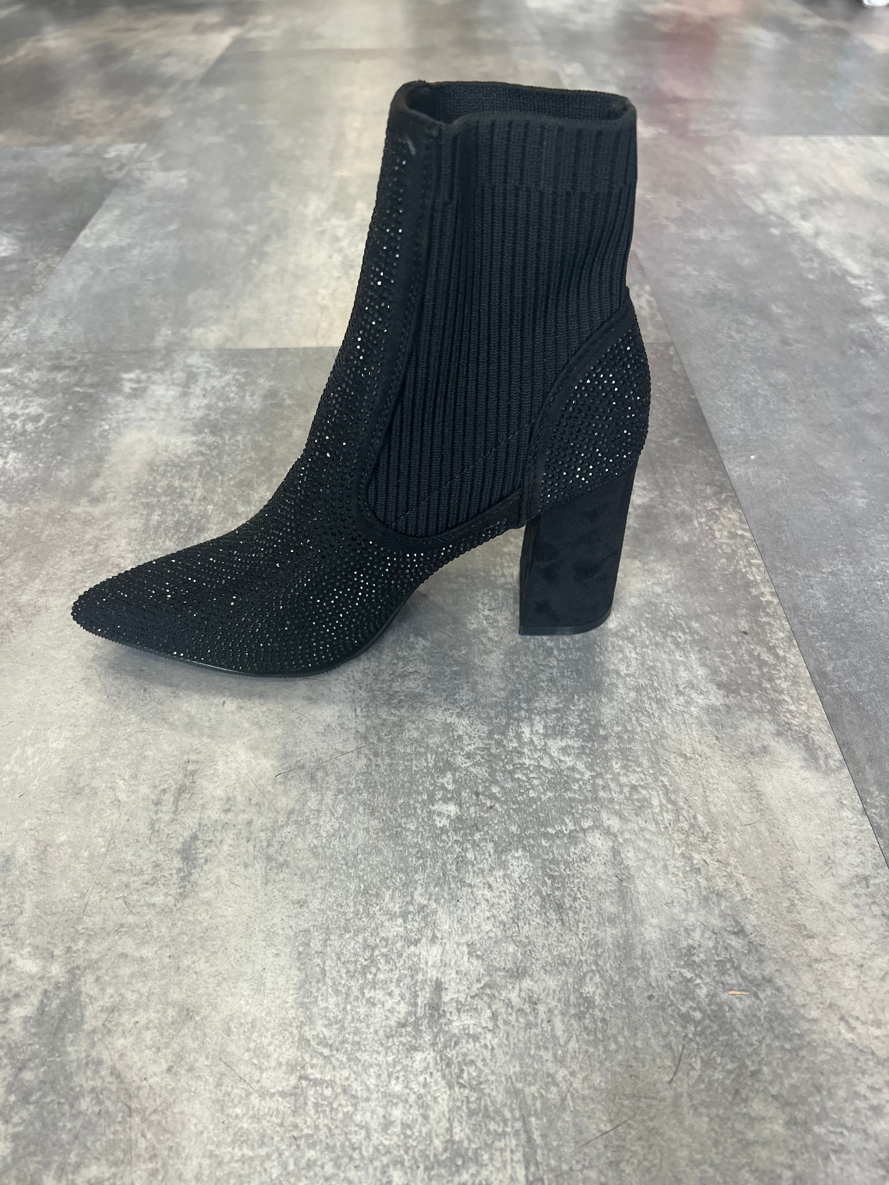 Diamanté sock boot