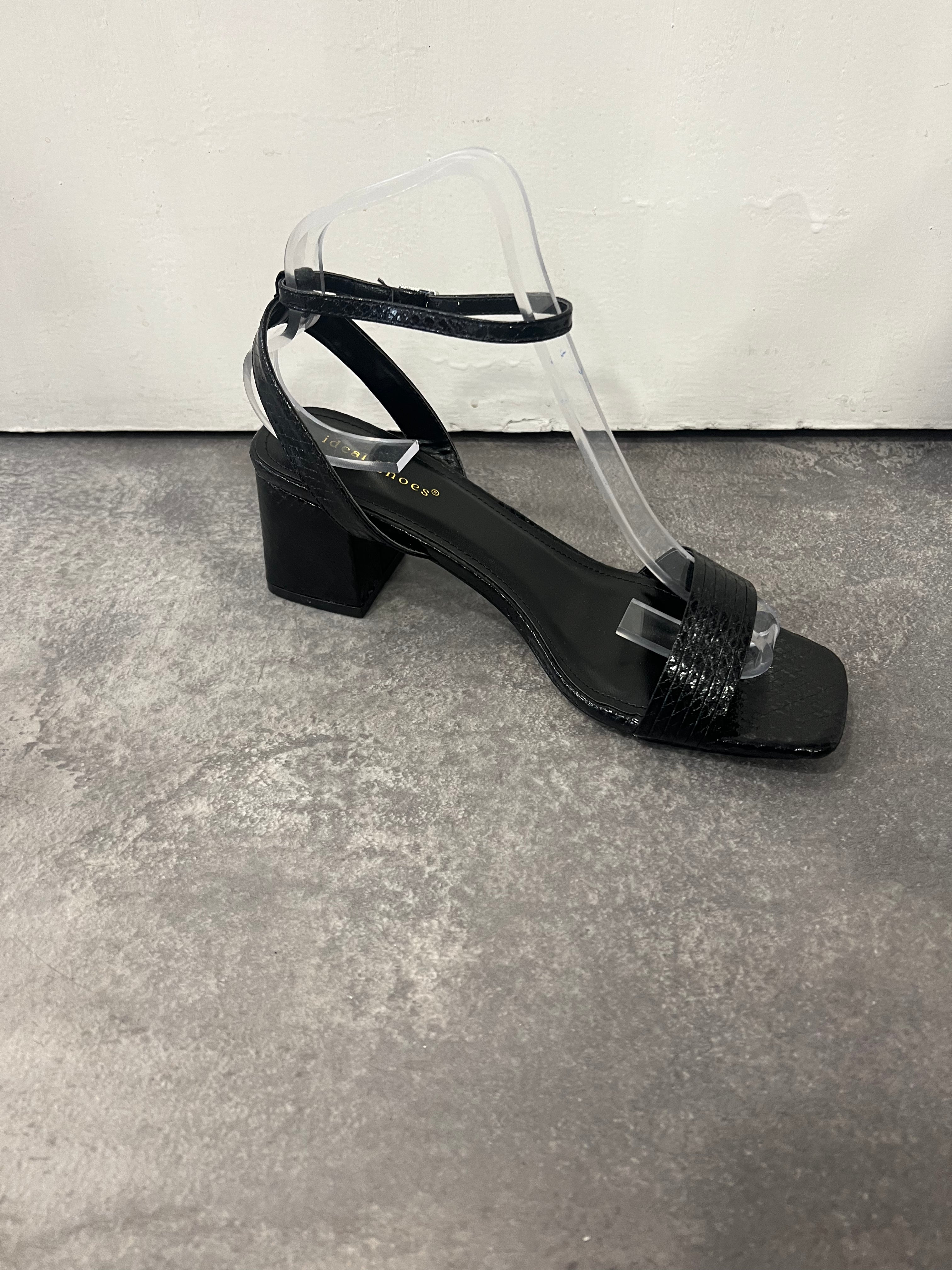 Ideal prom ankle strap prom shoe black