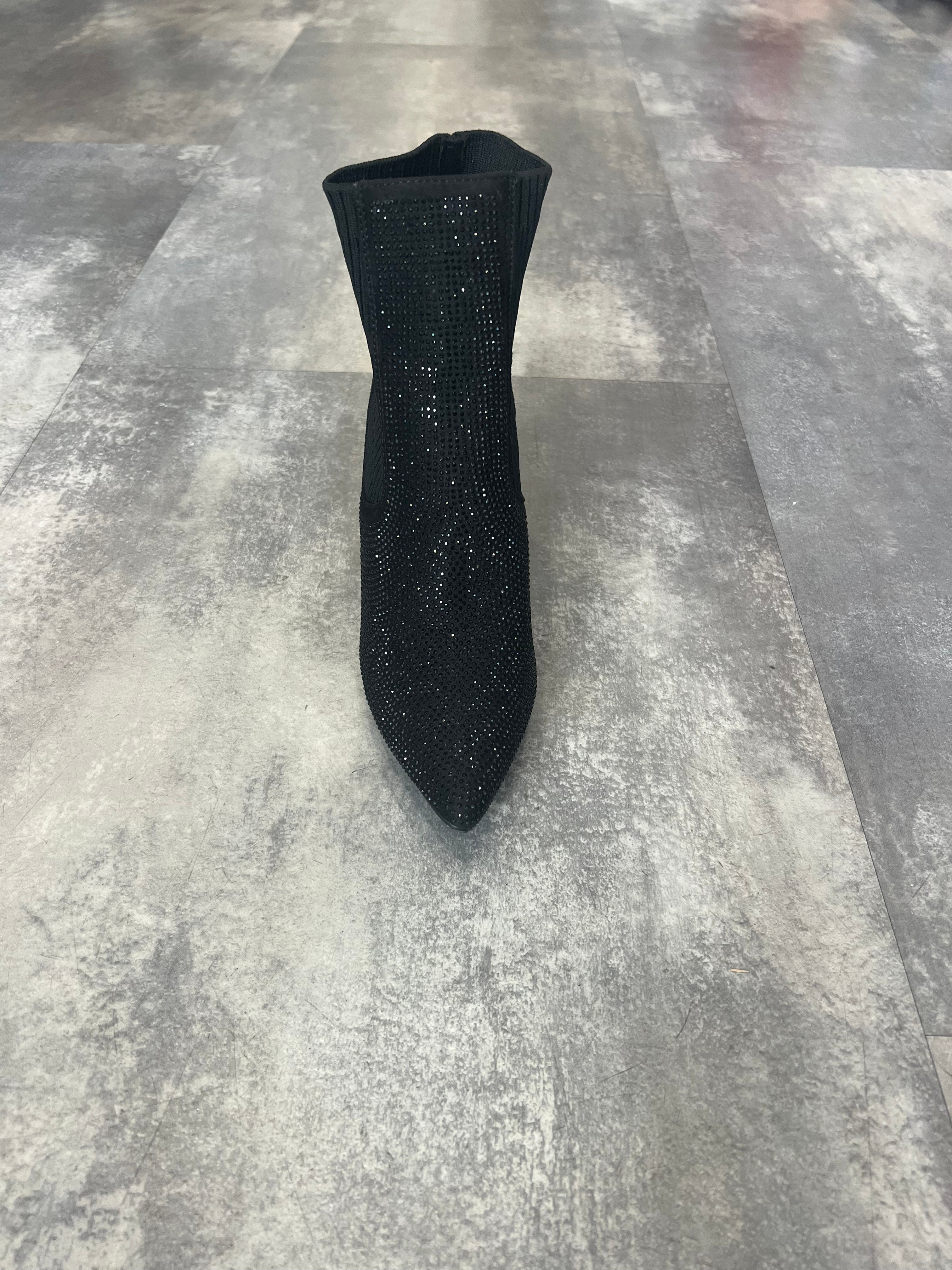 Diamanté sock boot