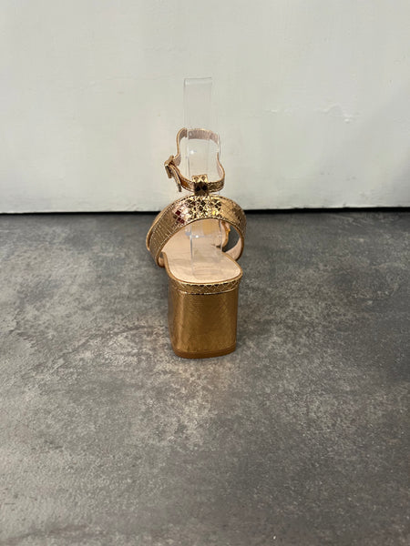 Ideal prom ankle strap prom shoe rose gold