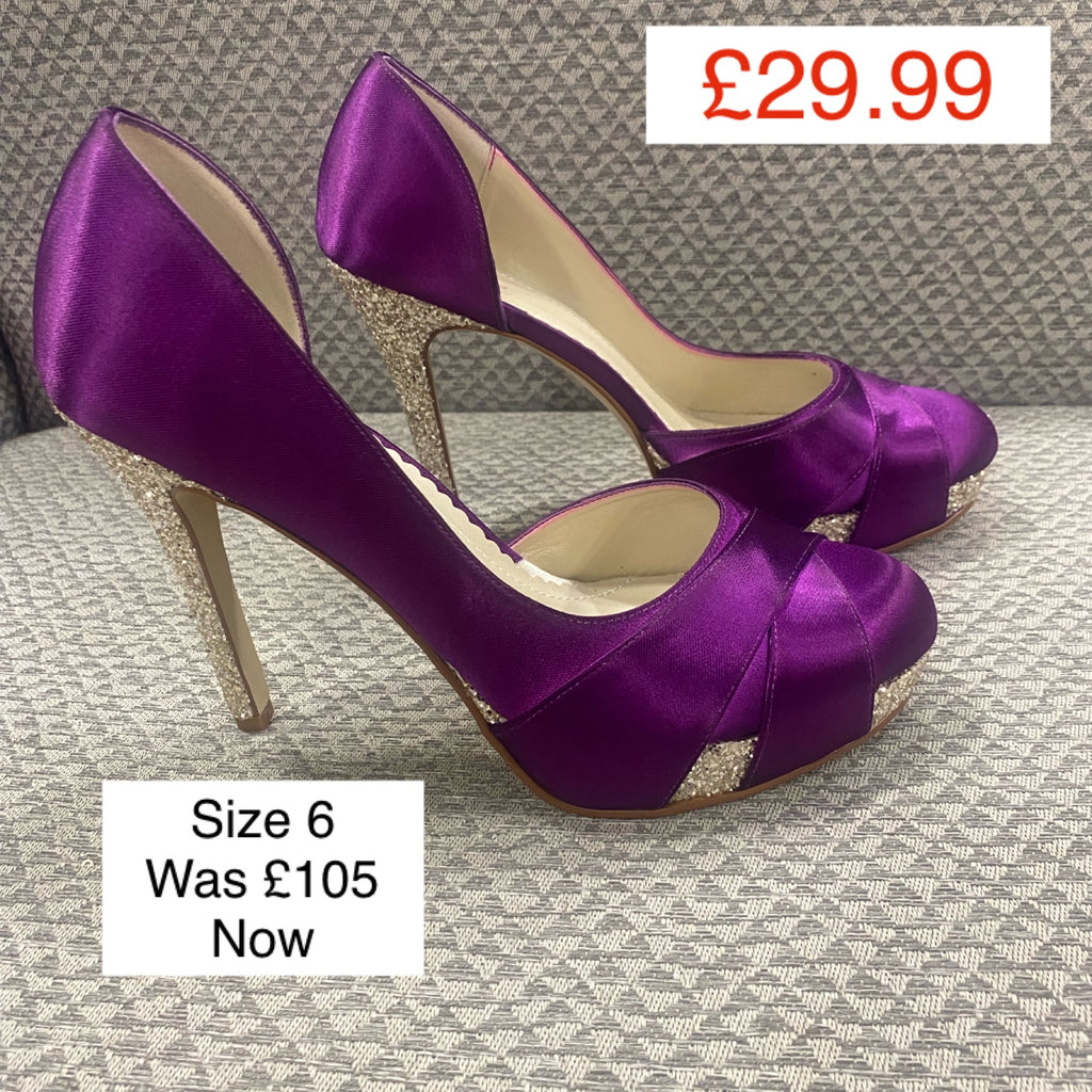 Rainbow Club satin platform shoes with sparkle