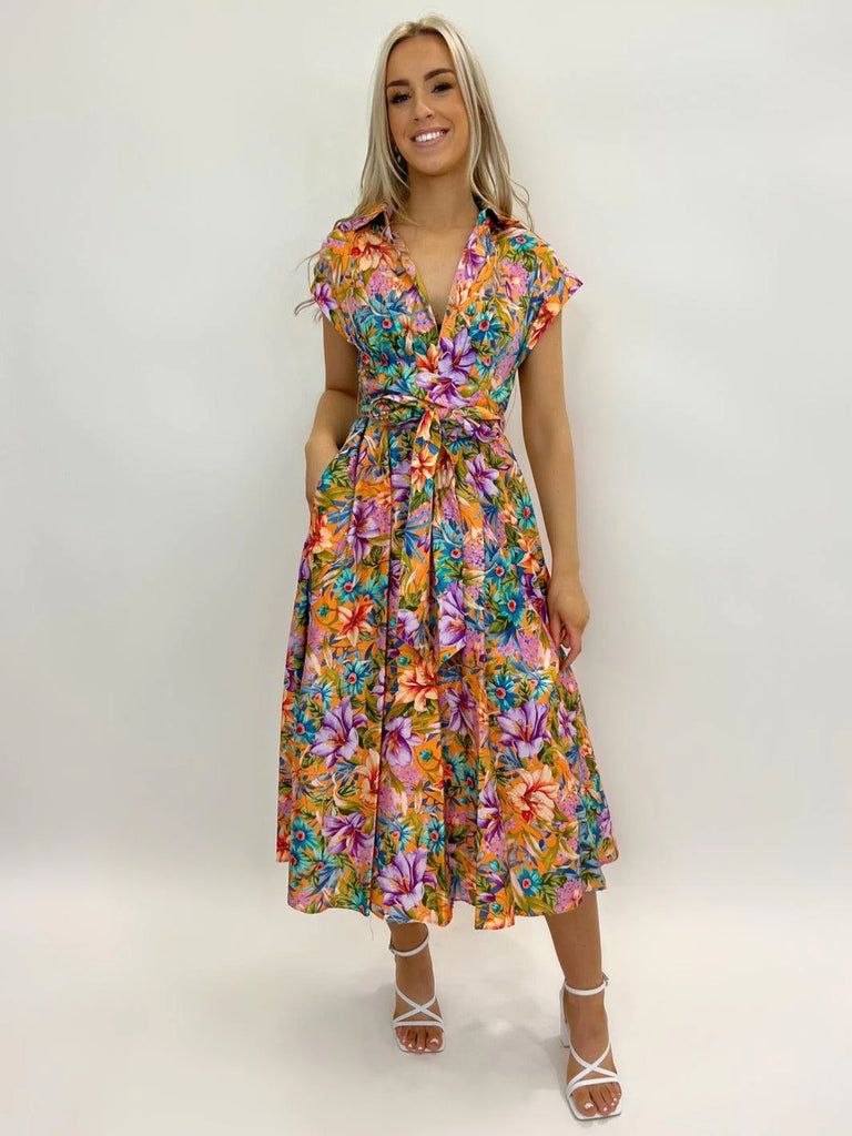 Arggido 46665 dress with tie belt