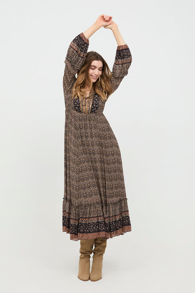 Nekane celda black maxi dress