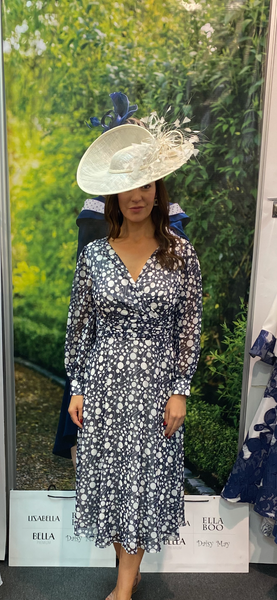 Lizabella 23SS 2649-41 chiffon navy spot