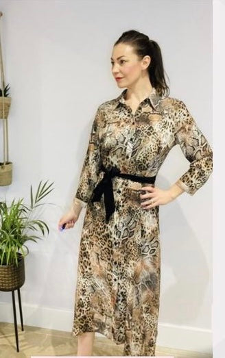 KEVAN JON KYOTO FLO PINK DELAUNEY SCUBA KNEE LENGTH DRESS