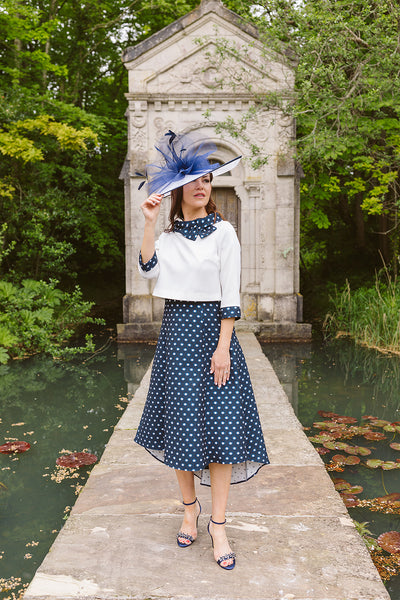 lizabella 7234 pokadot navy