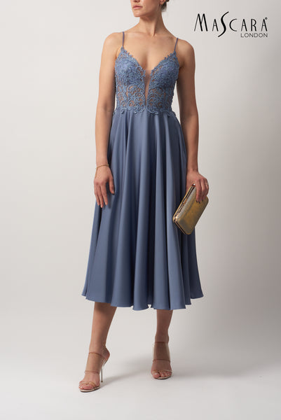 Mascara MC19206 satin midi STEELE BLUE