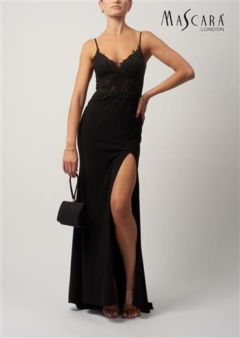 Mascara MC181507 Lace and Jersey Dress BLACK