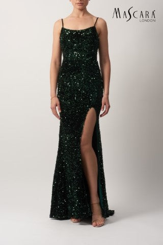 MASCARA MC182505 FULL SEQUIN DRESS IN FOREST