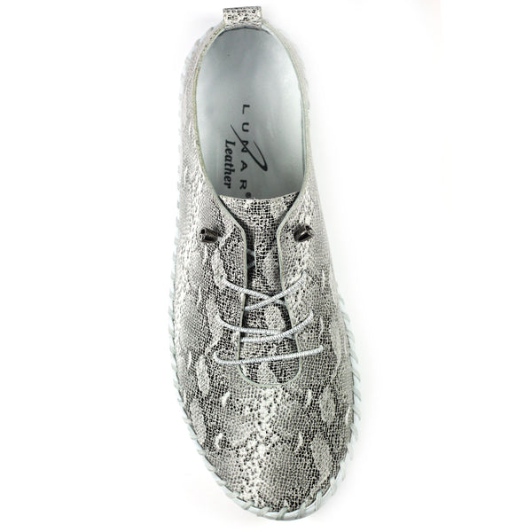 Lunar Whitby Snake Leather Plimsoll