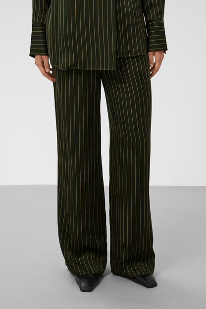 Soaked in luxury. SLCinna Trousers. Roisin Stripe / Green