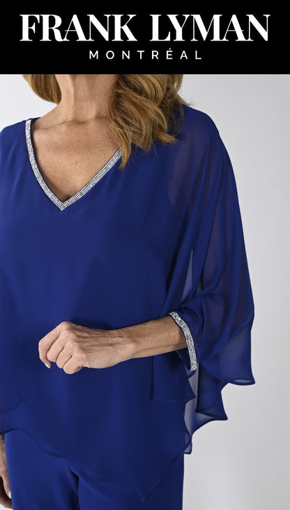 Frank lyman 239197  jersey jumpsuit imperial blue