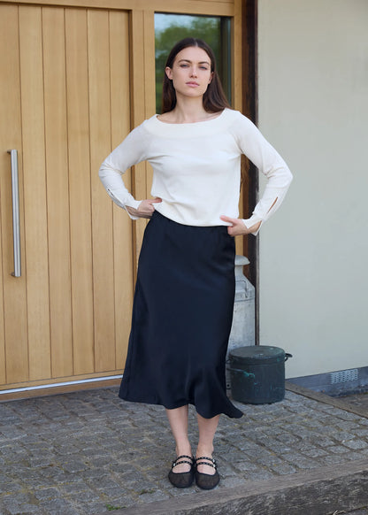 Dreams London AA0520 Cashmere Like Off The Shoulder Jumper