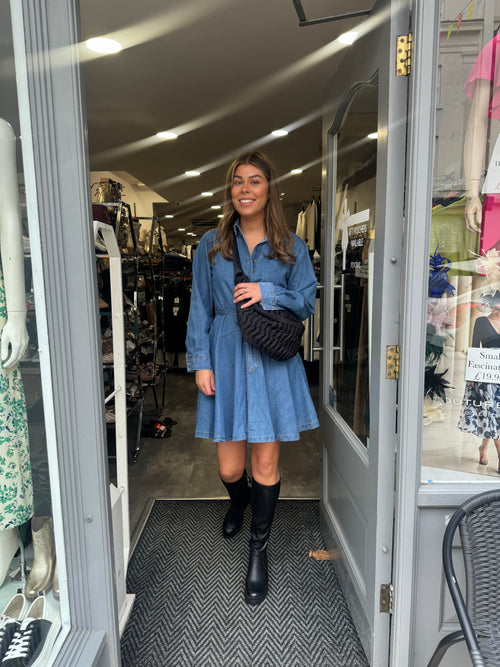 Ciminy Denim Belted Denim Dress